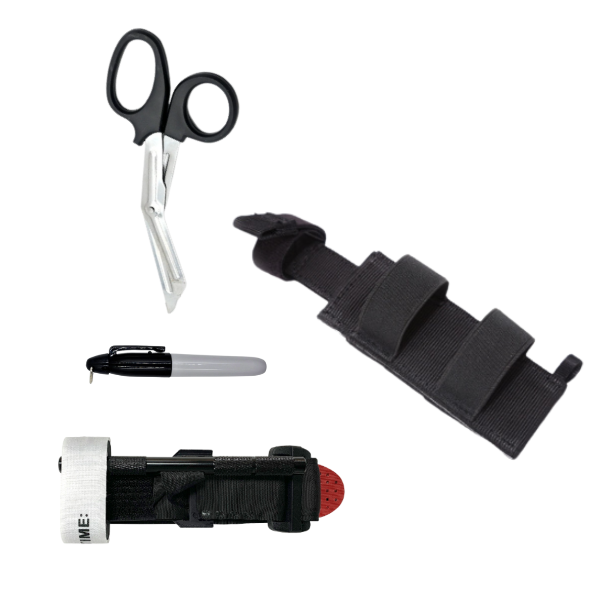 Molle Tourniquet Pouch Holder with Shear Tactical Pen Belt Trauma Medical Shear Pouch Set Survival Kit Travel