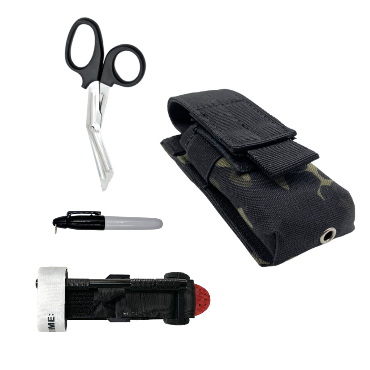 First aid kit, tourniquet, Molle survival kit, care stand, medical equipment, scissors, outdoor equipment kit