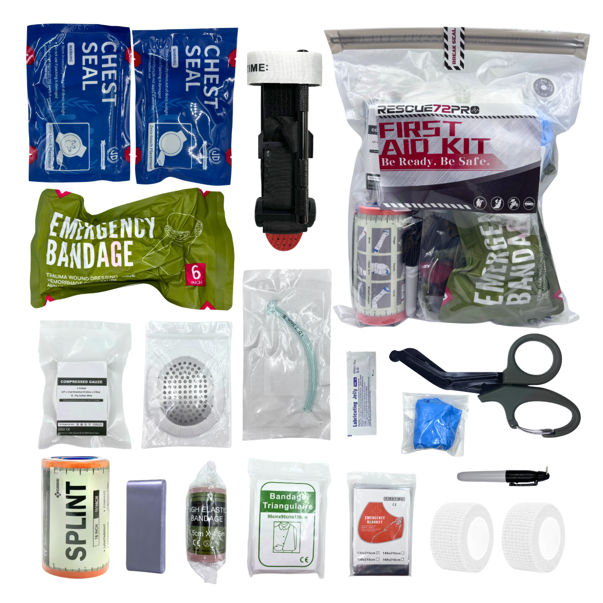 Ifak Trauma Kit,Combat Survival Gear Medical Pack for Camping Car Hiking Travel Military,Tactical First Aid Supplies
