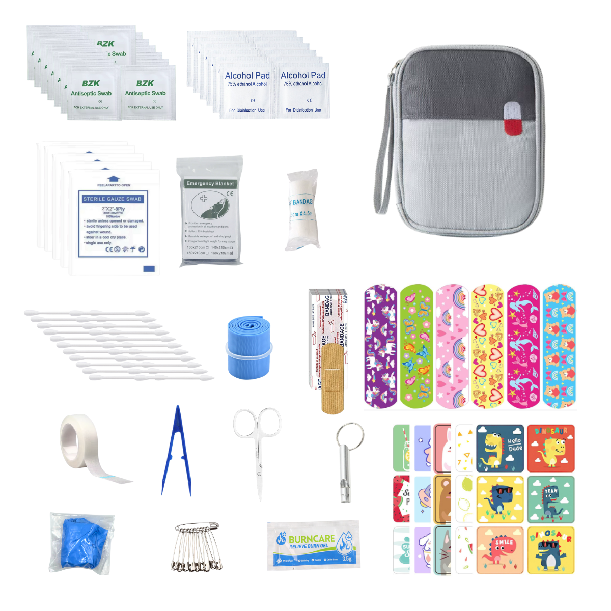 Mini First Aid Kit for Kids- Small First Aid Medical Kit for Car, Home, Office, Travel, Camping, Sports, Outdoor, School - Emergency First Aid Supplies and Survival Kit