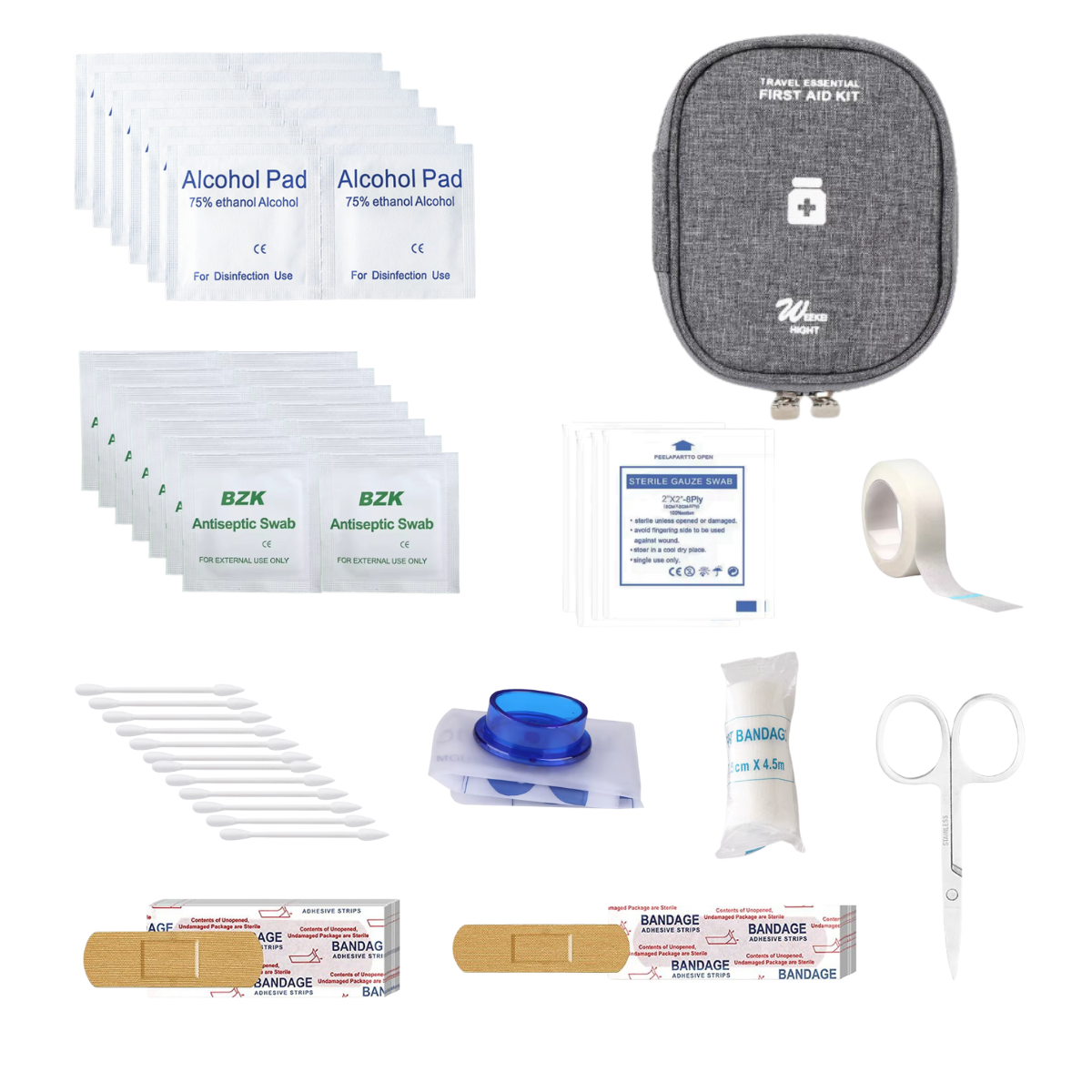 Portable Travel First Aid Kit, All-Purpose Emergency First Aid Kit for Home, Car, Camping & Hiking