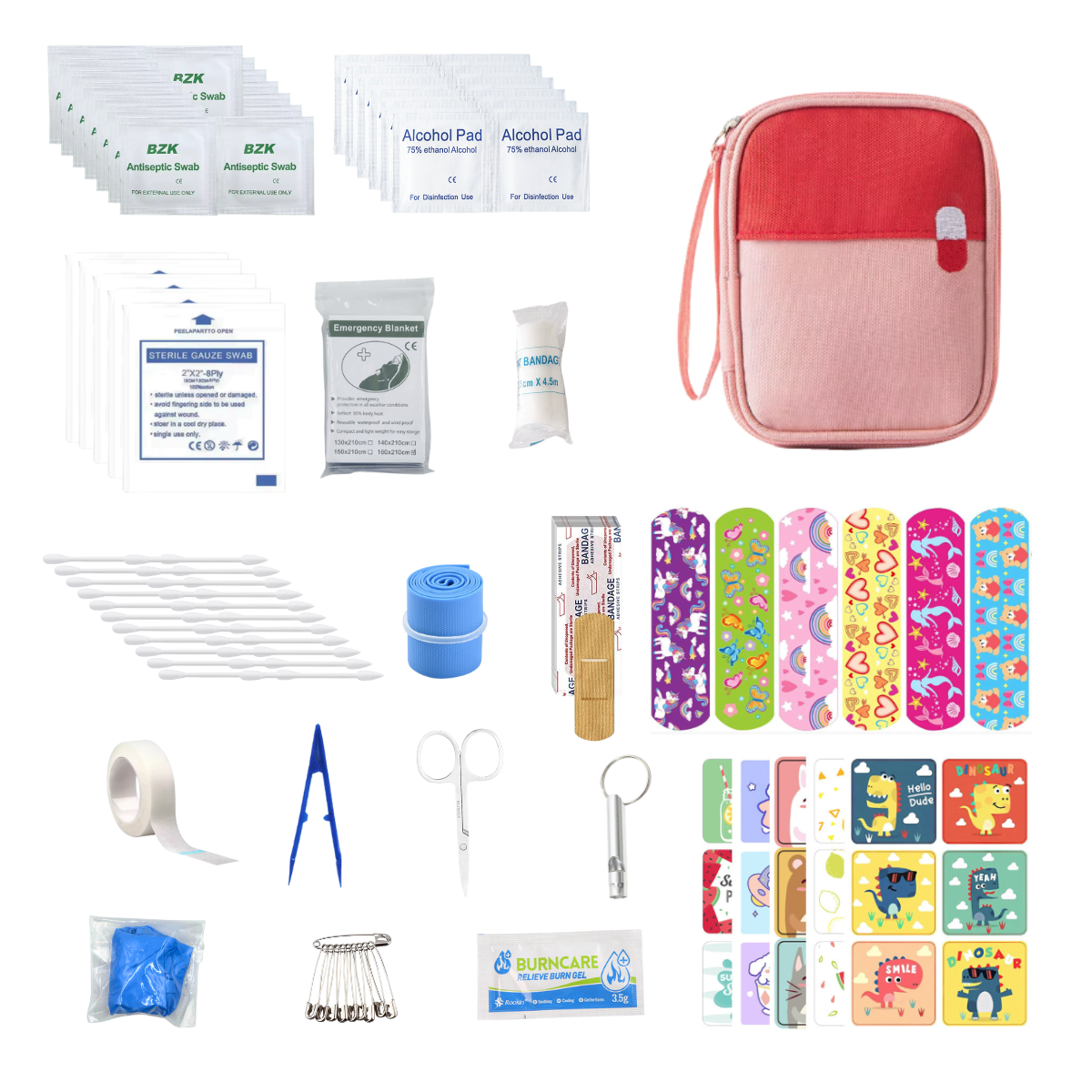 Mini First Aid Kit for Kids- Small First Aid Medical Kit for Car, Home, Office, Travel, Camping, Sports, Outdoor, School - Emergency First Aid Supplies and Survival Kit