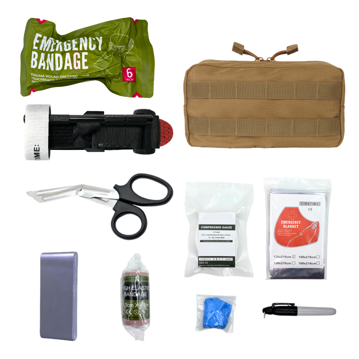 IFAK Trauma Kit – Compact Emergency First Aid Essentials for Military, Camping, Hiking, and Everyday Survival