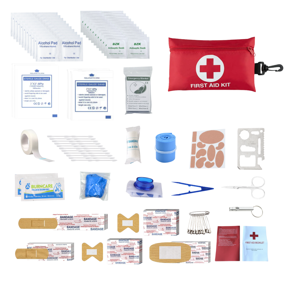 First Aid Kit for Home Car Travel Emergency Kits for Hiking Camping Small Trauma Kit for Boat Vehicle Lightweight Compact Pocket Aid Kit for Sports Outdoor Survival