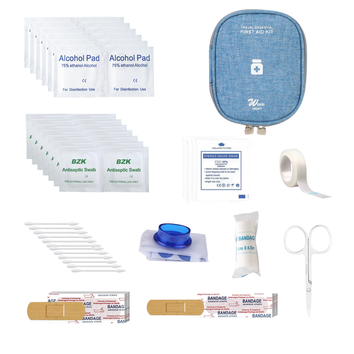 Portable Travel First Aid Kit, All-Purpose Emergency First Aid Kit for Home, Car, Camping & Hiking