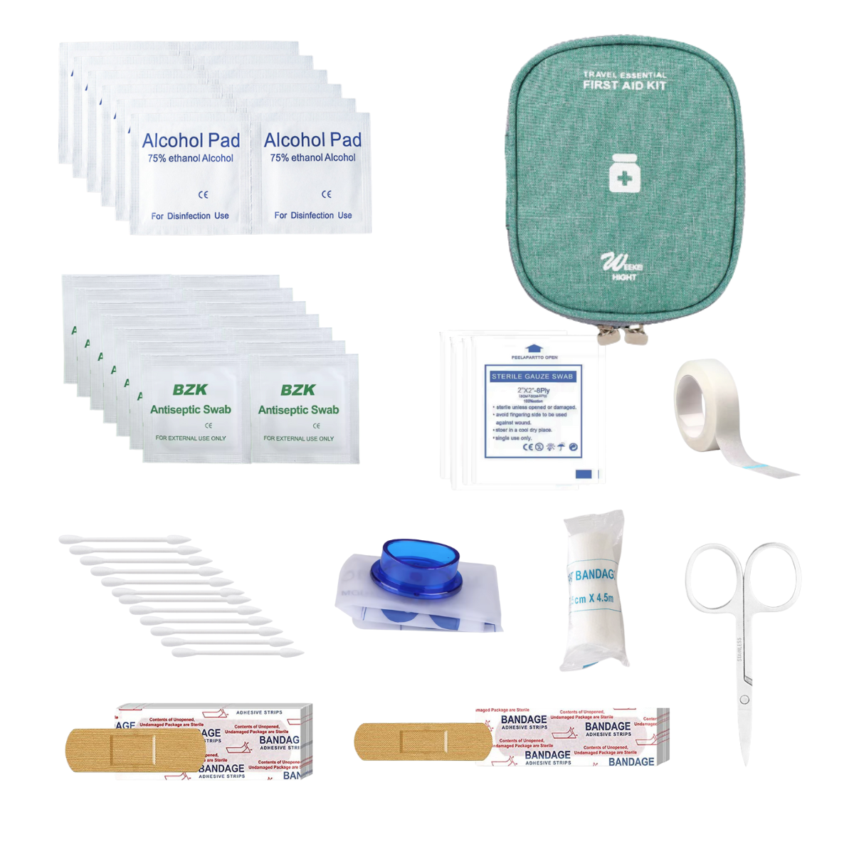 Portable Travel First Aid Kit, All-Purpose Emergency First Aid Kit for Home, Car, Camping & Hiking