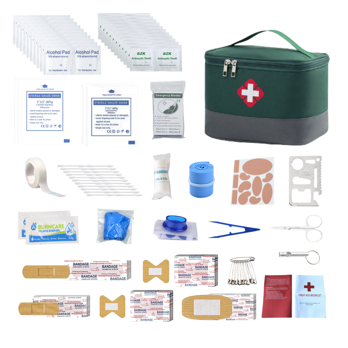 Family Car Travel First Aid Kit for Home, Car, Travel, Business, Survival, Office, Camping, Hiking, Boa