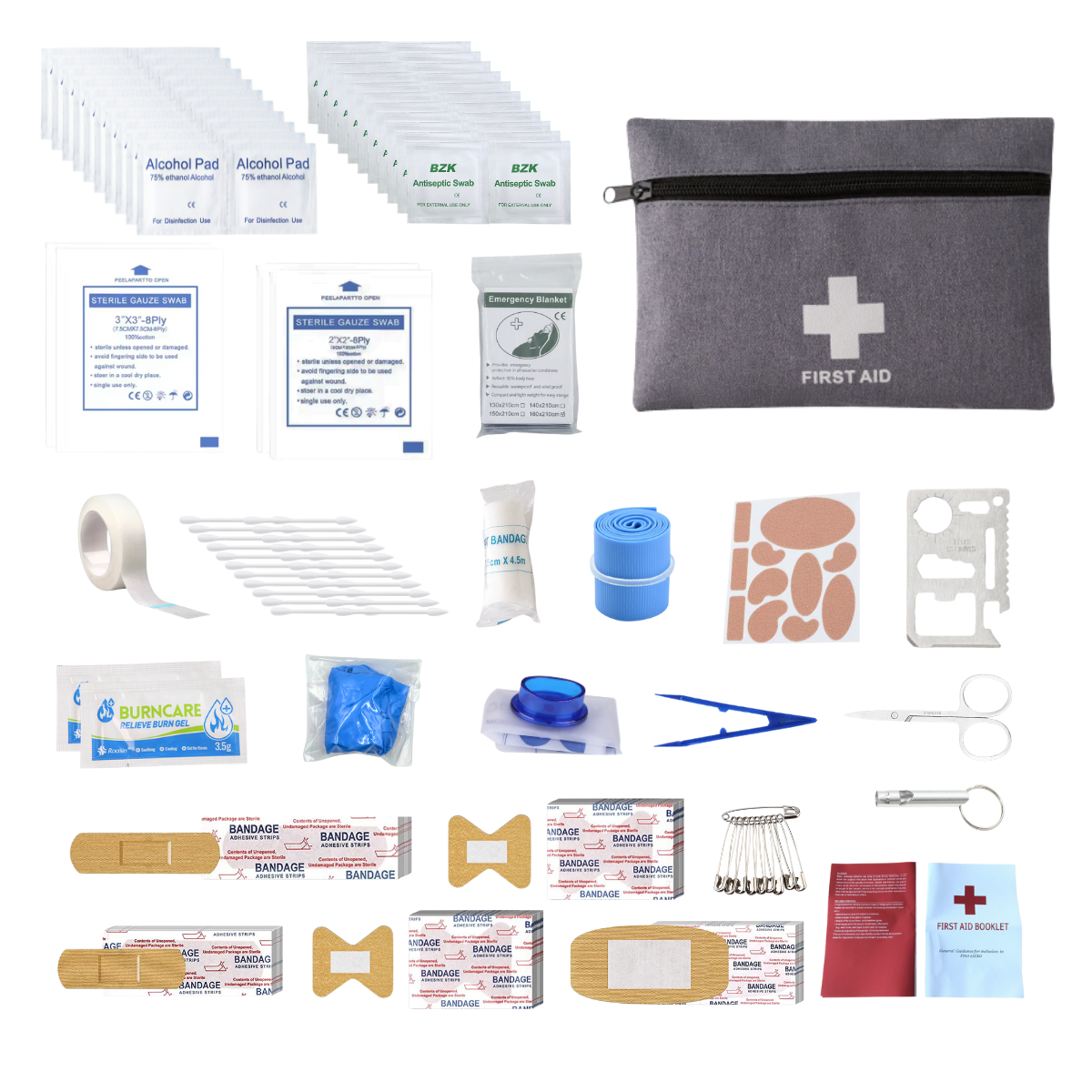 Small First Aid Kit with Foil Blanket & Scissors, Mini First Aid Bag for Emergency, Home, Camping, Travel, Sports, Office, Outdoor, Car, School