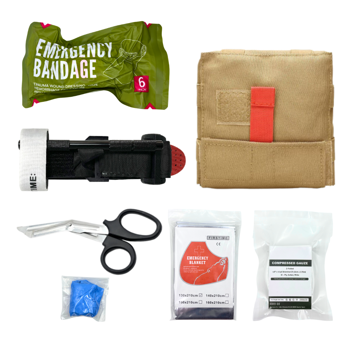 Survival Gear with Molle System Survival Kit First Aid Compatible Bag Earthquake Outdoor IFAK EDC Hiking Hunting Gifts for Men