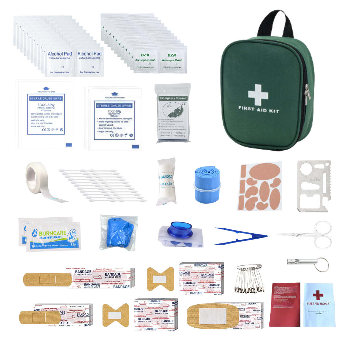 portable travel first aid kit, outdoor camping emergency medical kit, bandage, life saving kit, empty bag
