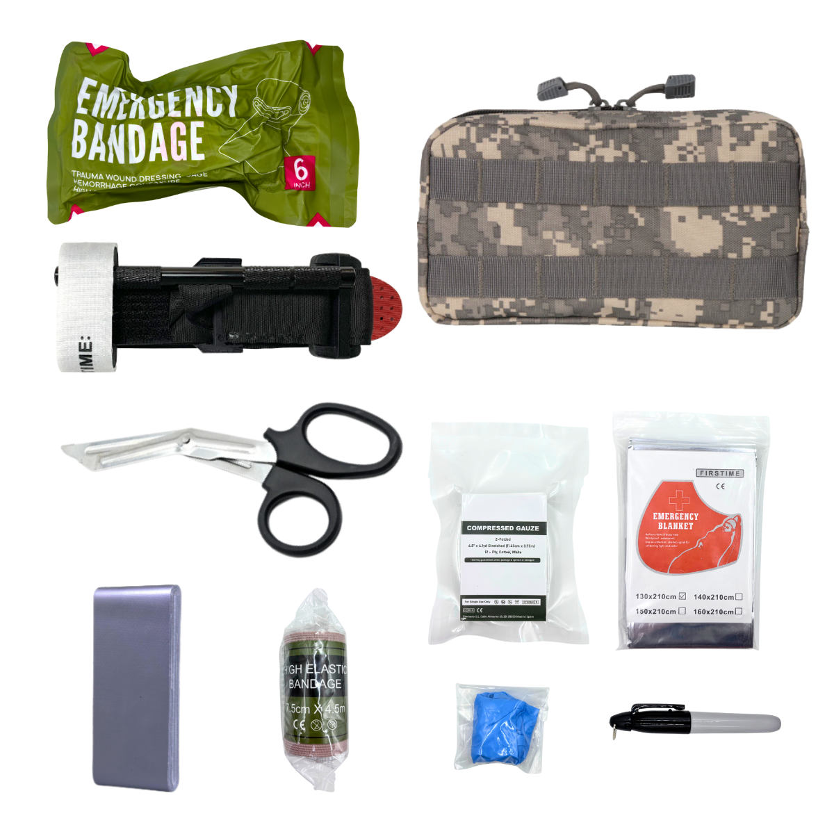 IFAK Trauma Kit – Compact Emergency First Aid Essentials for Military, Camping, Hiking, and Everyday Survival