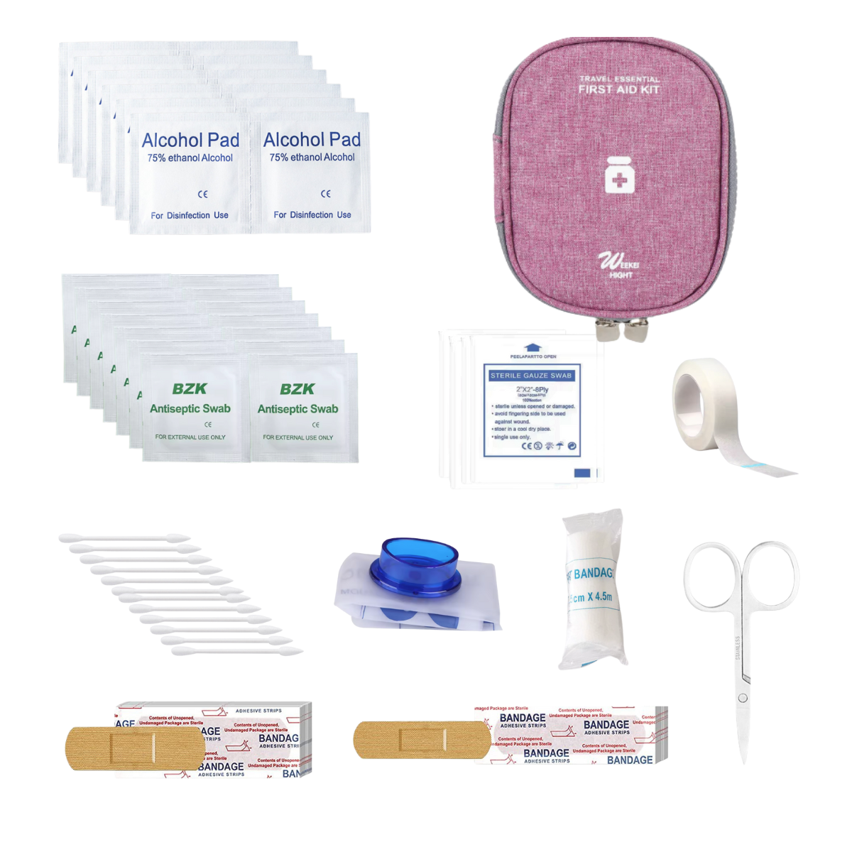 Portable Travel First Aid Kit, All-Purpose Emergency First Aid Kit for Home, Car, Camping & Hiking