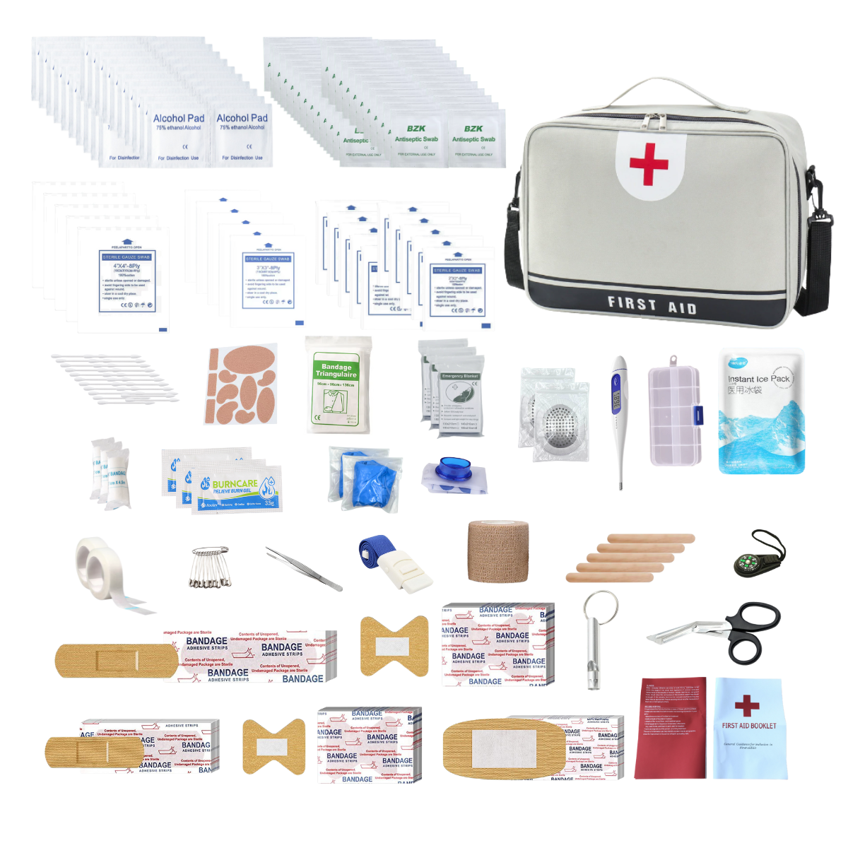 First Aid Kit with Carrying Pouch, Outdoor First Aid Kit - Essential Emergency Kit for Camping, Hiking and Travell