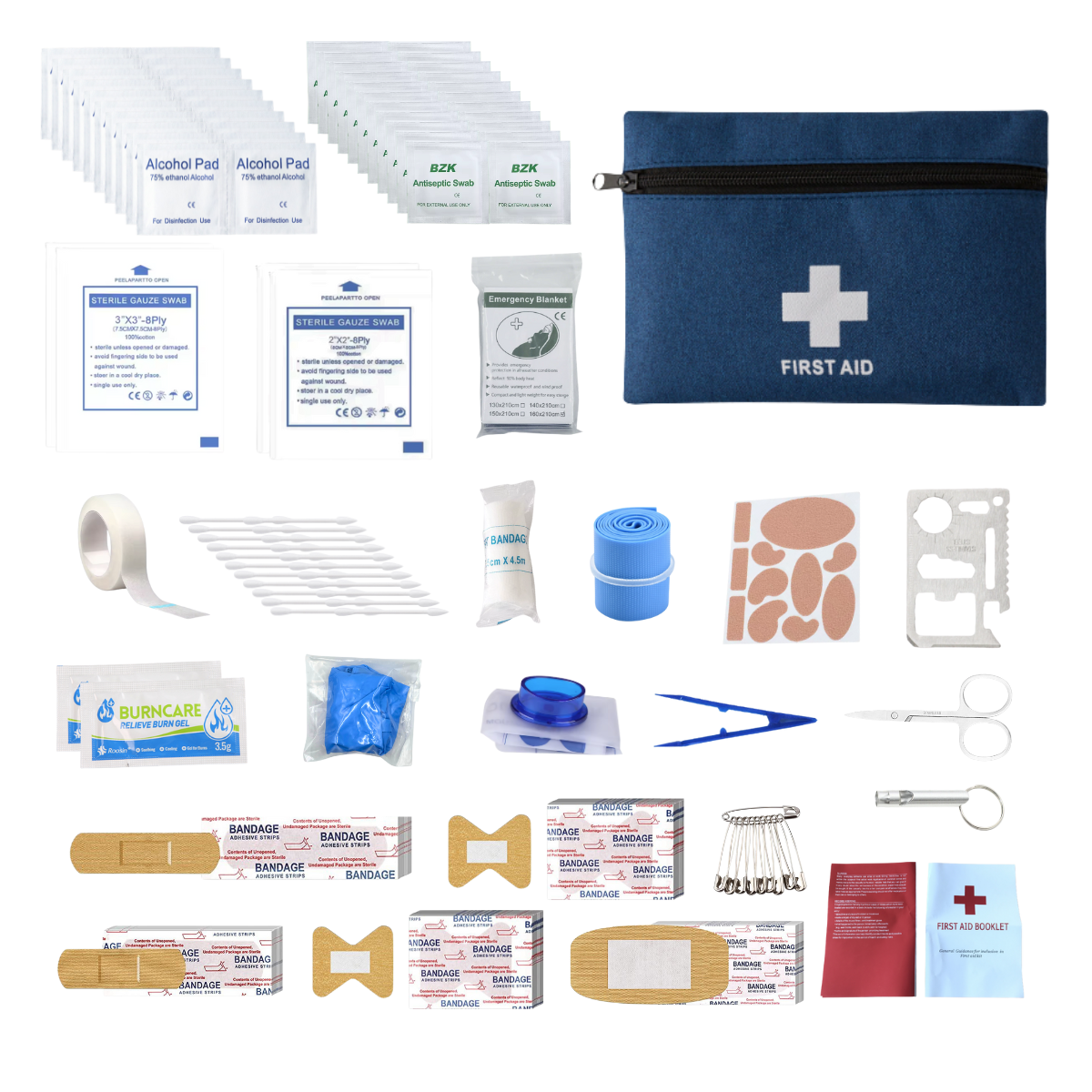 Small First Aid Kit with Foil Blanket & Scissors, Mini First Aid Bag for Emergency, Home, Camping, Travel, Sports, Office, Outdoor, Car, School