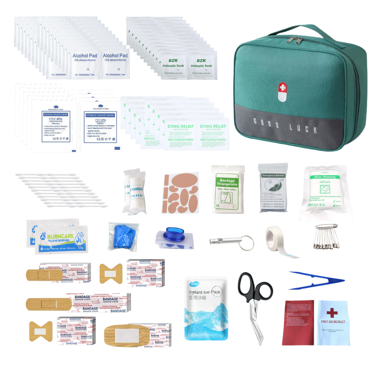 Multifunctional First Aid Kit With Supplies Inside Travel Compact First Aid Kit for Home, School, OutdoorActivities, Hiking, Car