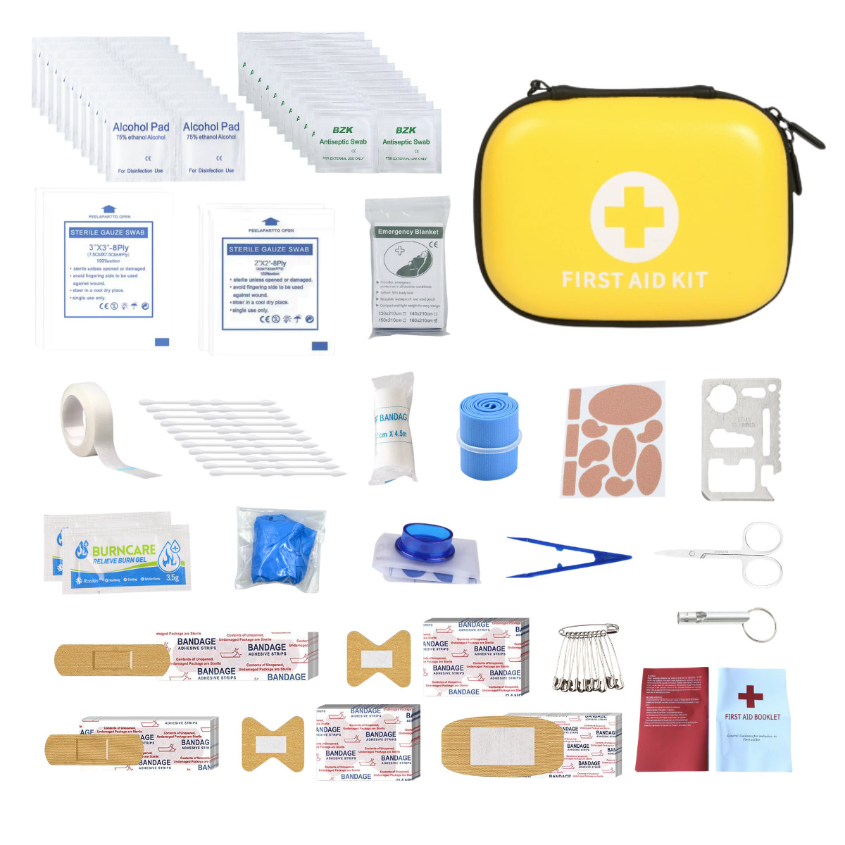 Mini First Aid Kit Small Medical Kit - Includes Emergency Foil Blanket, Scissors for Travel, Home, Office, Vehicle, Camping, Workplace & Outdoor