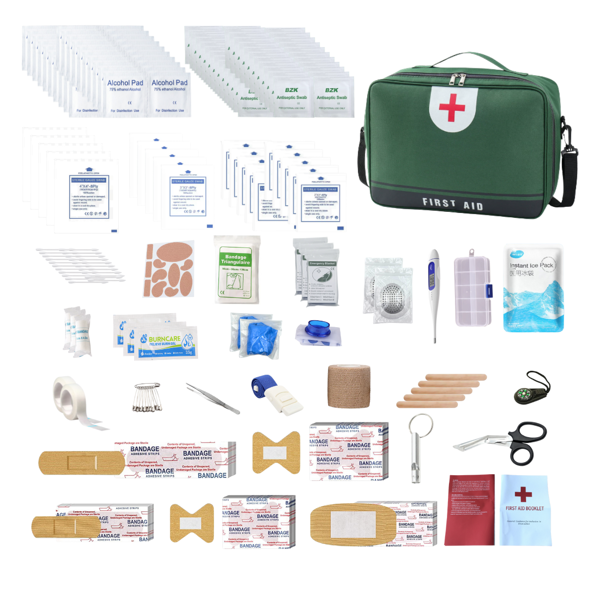 First Aid Kit with Carrying Pouch, Outdoor First Aid Kit - Essential Emergency Kit for Camping, Hiking and Travell