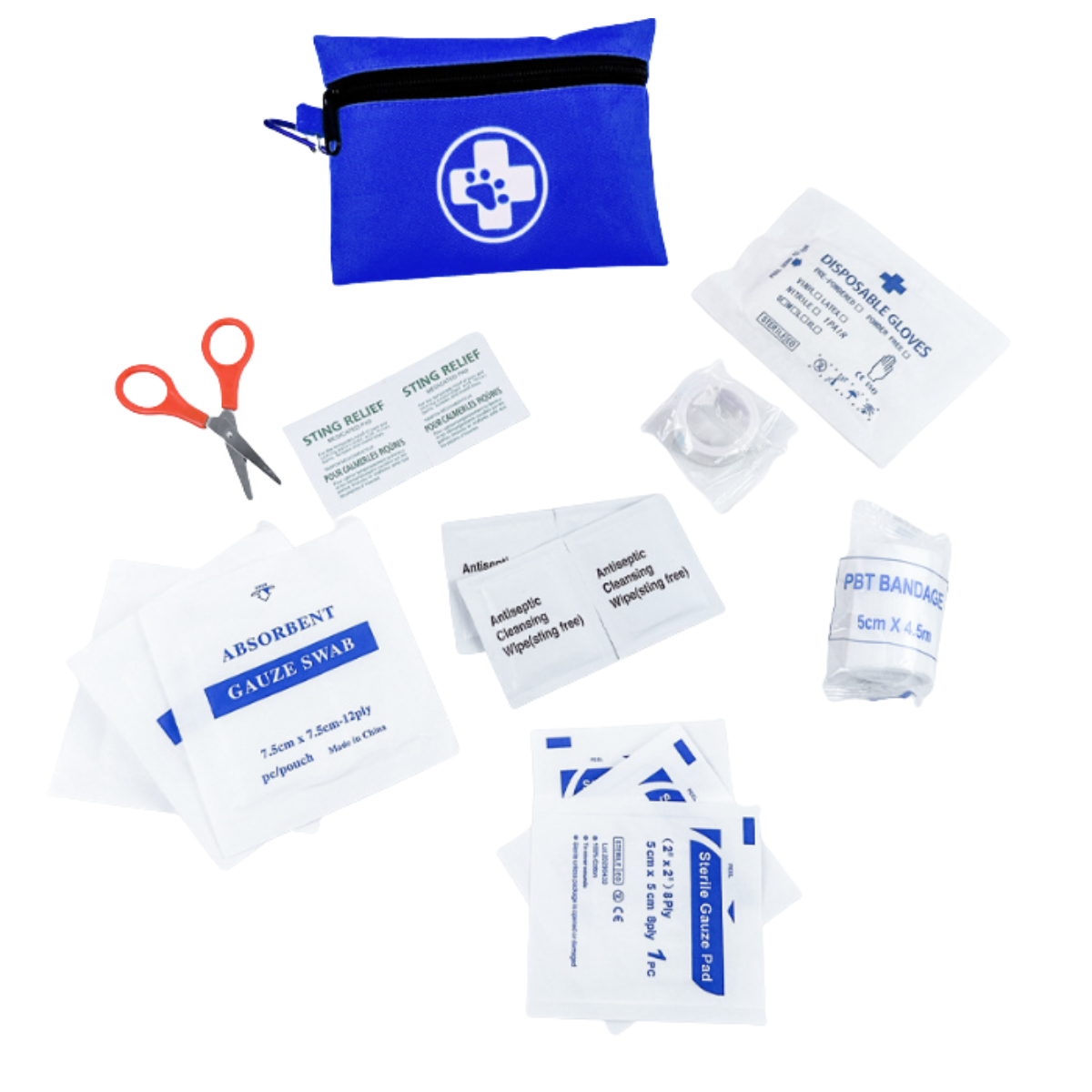Portable Dog First Aid Kit with Hook - Water Resistant Pouch for Hiking, Camping, Daily Family Use, Travel, Pet Safety, Thoughtful Gift for Pet Owners