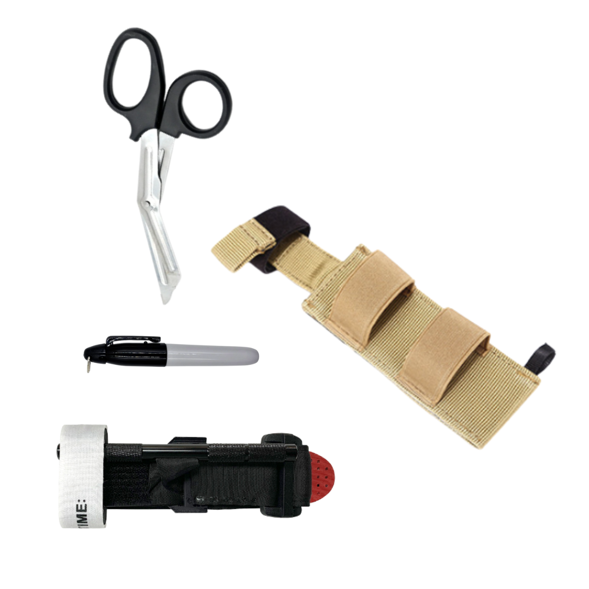 Molle Tourniquet Pouch Holder with Shear Tactical Pen Belt Trauma Medical Shear Pouch Set Survival Kit Travel