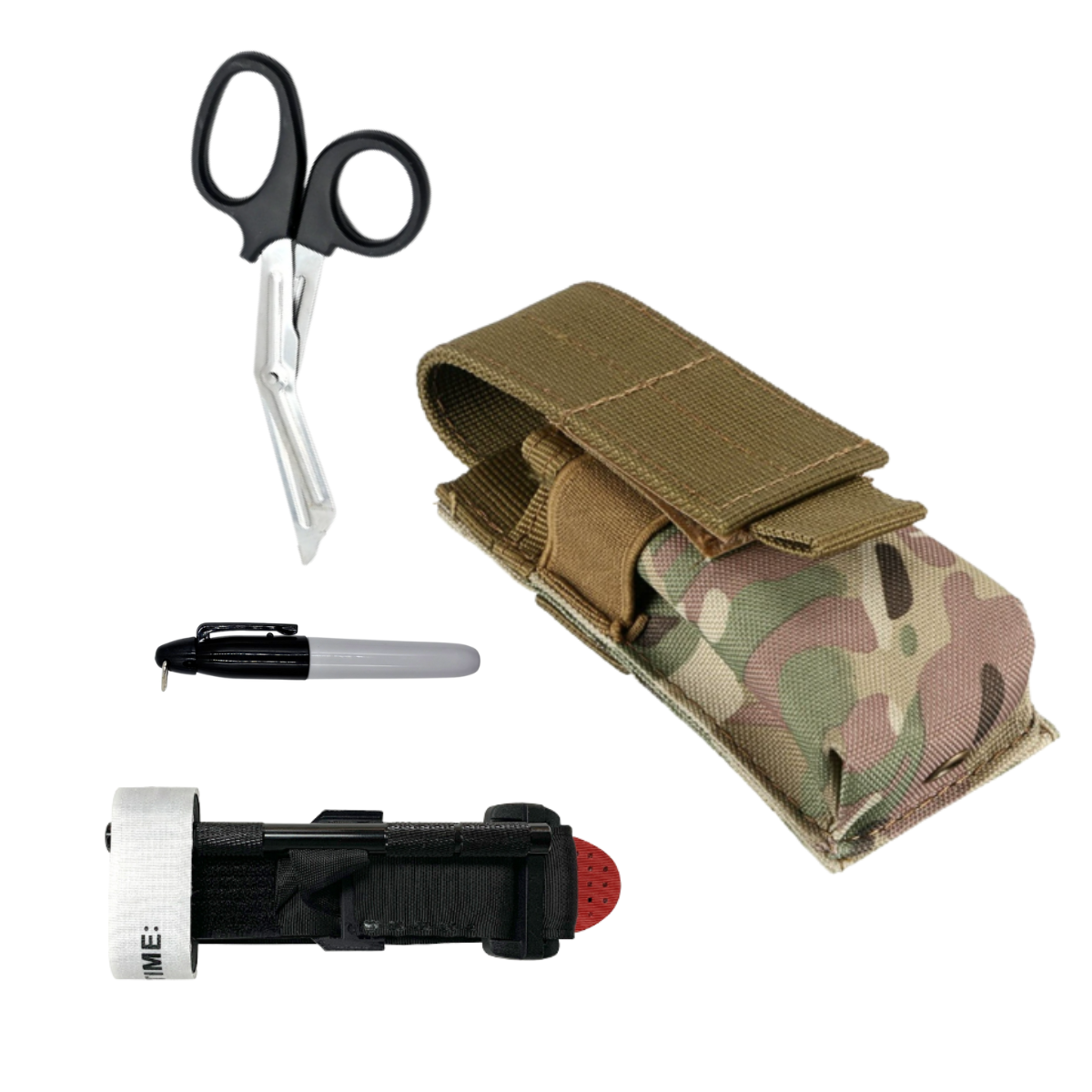 First aid kit, tourniquet, Molle survival kit, care stand, medical equipment, scissors, outdoor equipment kit