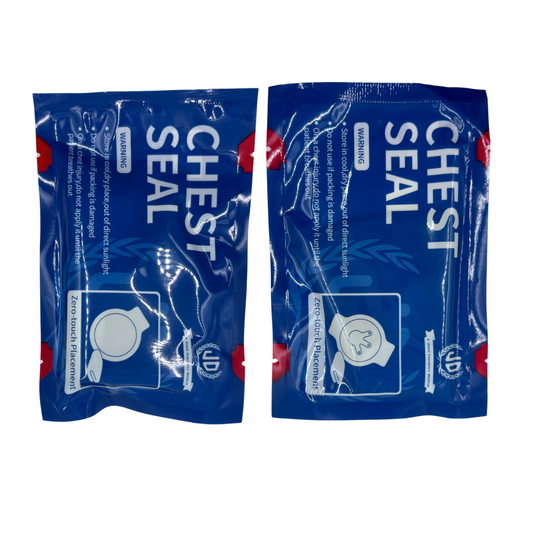 Chest Seal Twin-Pack- Vented Chest Seal for Open Chest Wound Care Round Chest Wound Seal, Trauma Wound Dressing