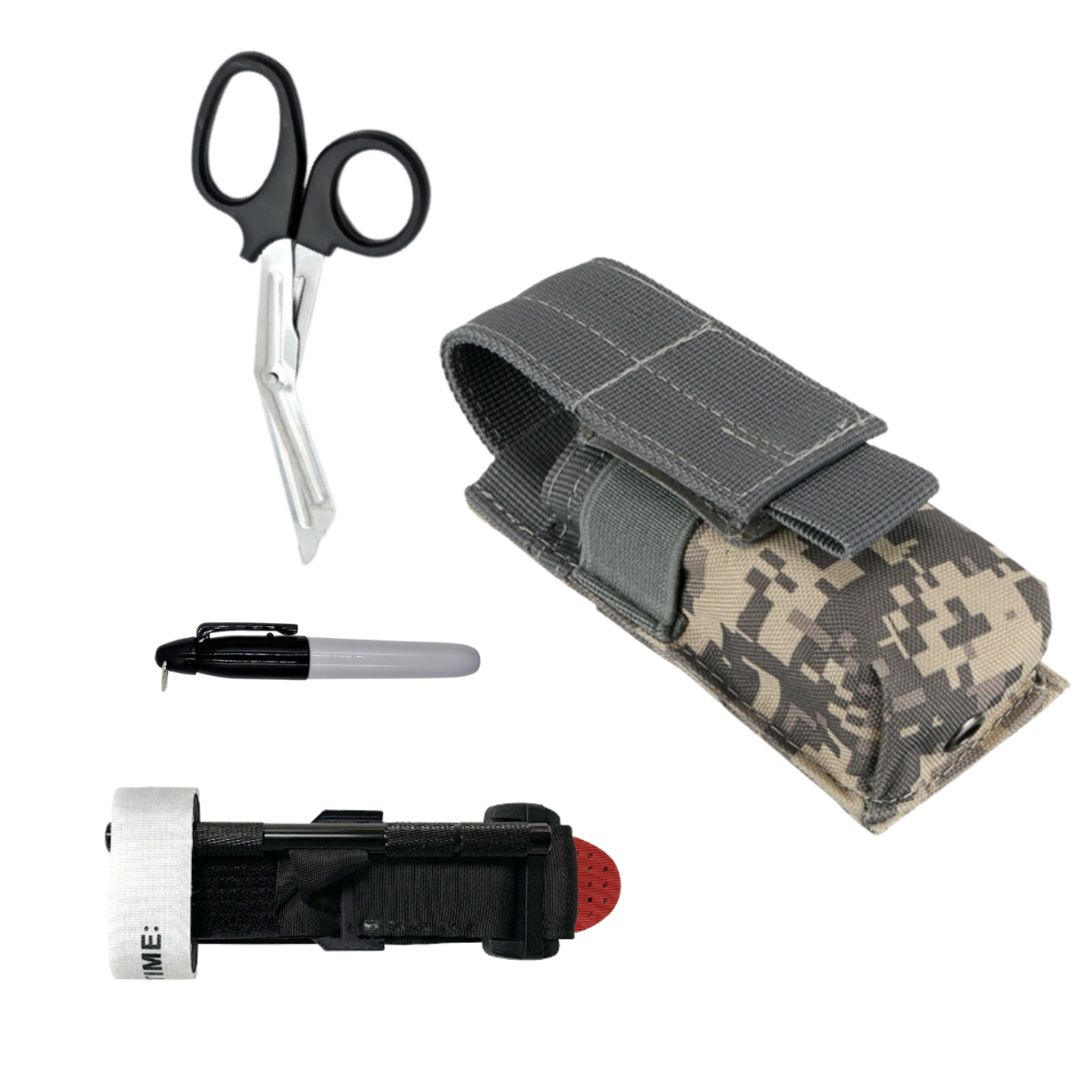 First aid kit, tourniquet, Molle survival kit, care stand, medical equipment, scissors, outdoor equipment kit