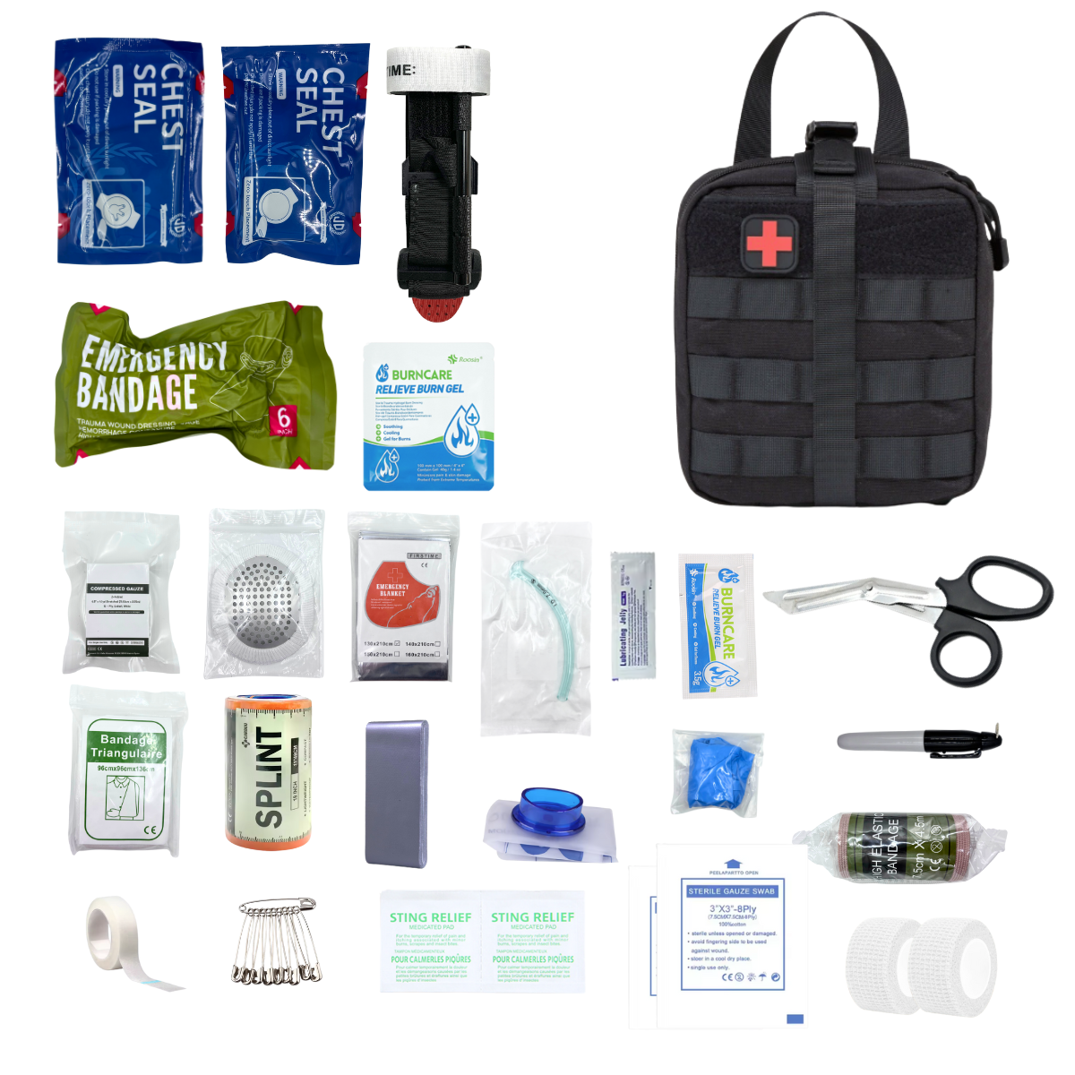 Tactical First Aid Kit, Upgraded IFAK Tearable Emergency Kit, Emergency Survival Kit for Travelling, Outdoor Hiking, Camping