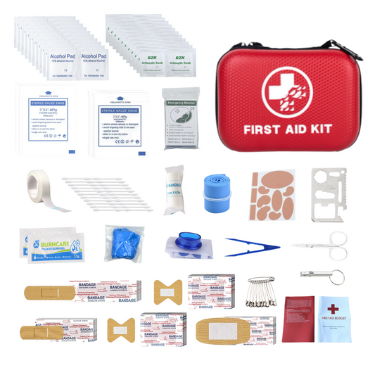 Mini First Aid Kit Water-Resistant Hard Shell Small Case - Perfect for Travel, Outdoor, Home, Office, Camping, Hiking, Car