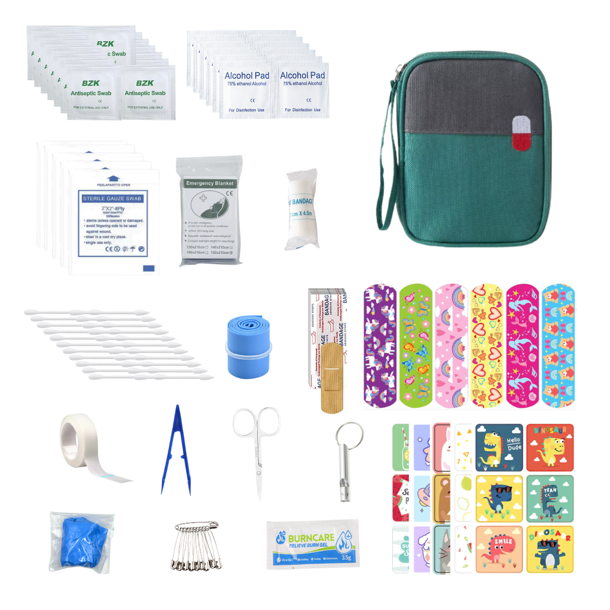 Mini First Aid Kit for Kids- Small First Aid Medical Kit for Car, Home, Office, Travel, Camping, Sports, Outdoor, School - Emergency First Aid Supplies and Survival Kit