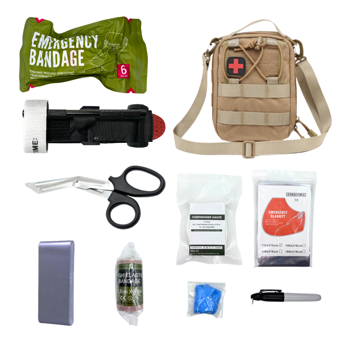 IFAK Trauma Kit First Aid Medical Pouch Emergency Tourniquet Chest Seal Survival Gear and Equipment with Molle Car Travel Hiking