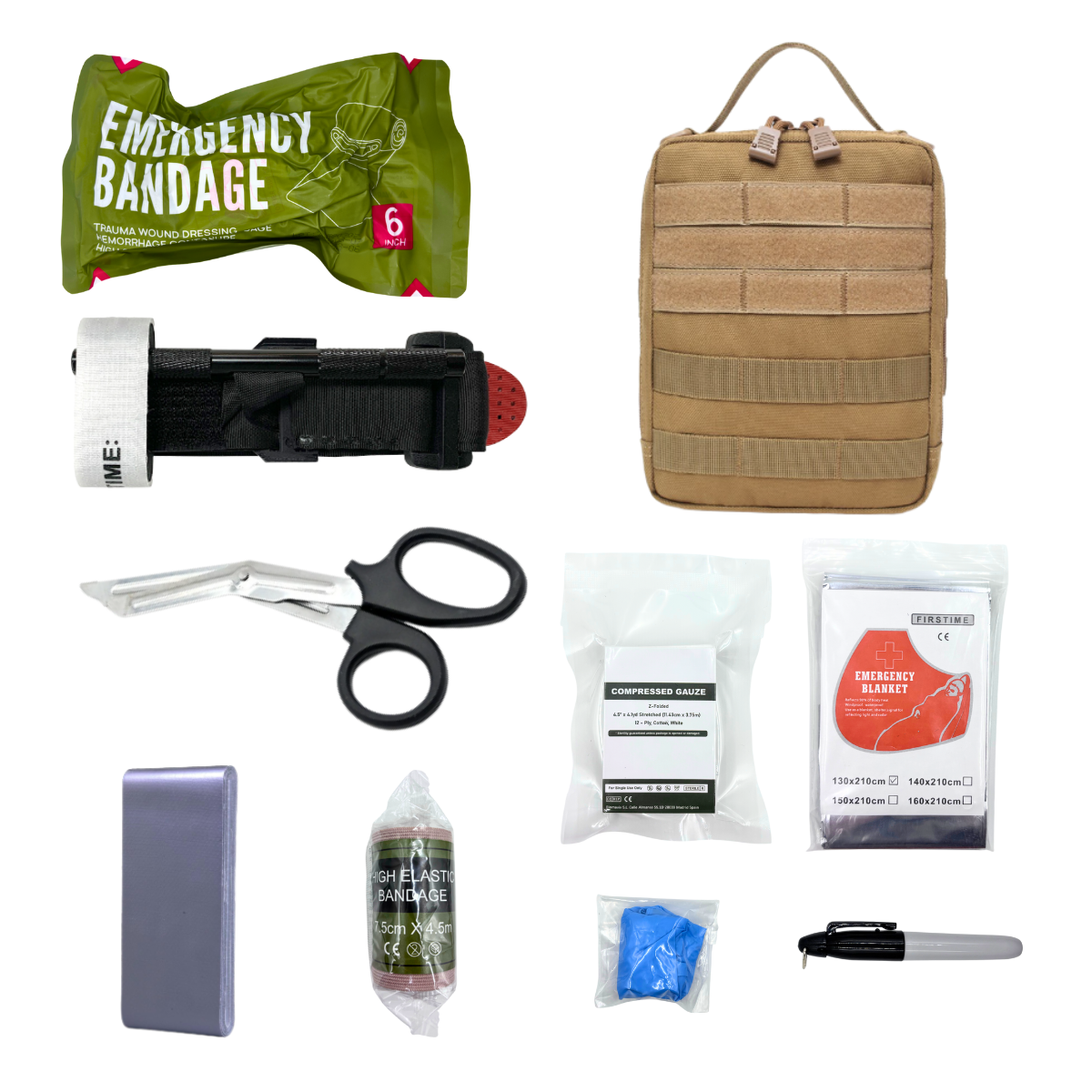 Emergency First Aid Kit Bag - Molle Medical Pouch for Hiking Hunting Outdoor Camping Survival