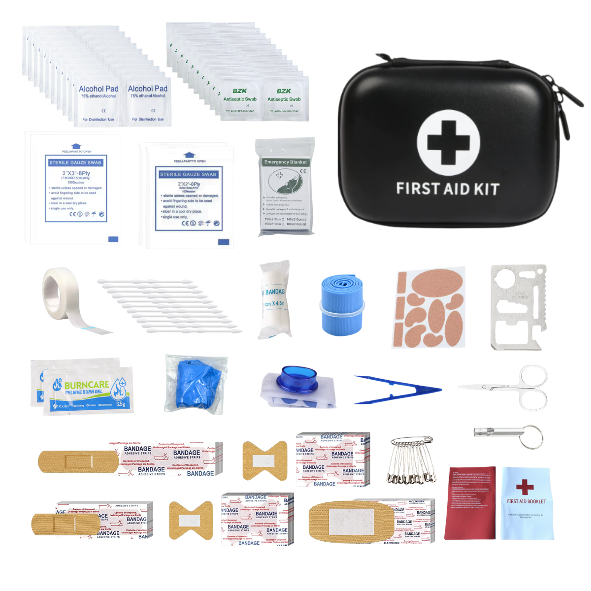 Mini First Aid Kit Small Medical Kit - Includes Emergency Foil Blanket, Scissors for Travel, Home, Office, Vehicle, Camping, Workplace & Outdoor