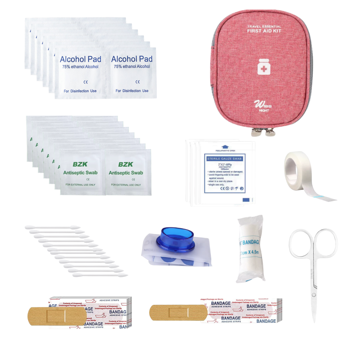 Portable Travel First Aid Kit, All-Purpose Emergency First Aid Kit for Home, Car, Camping & Hiking