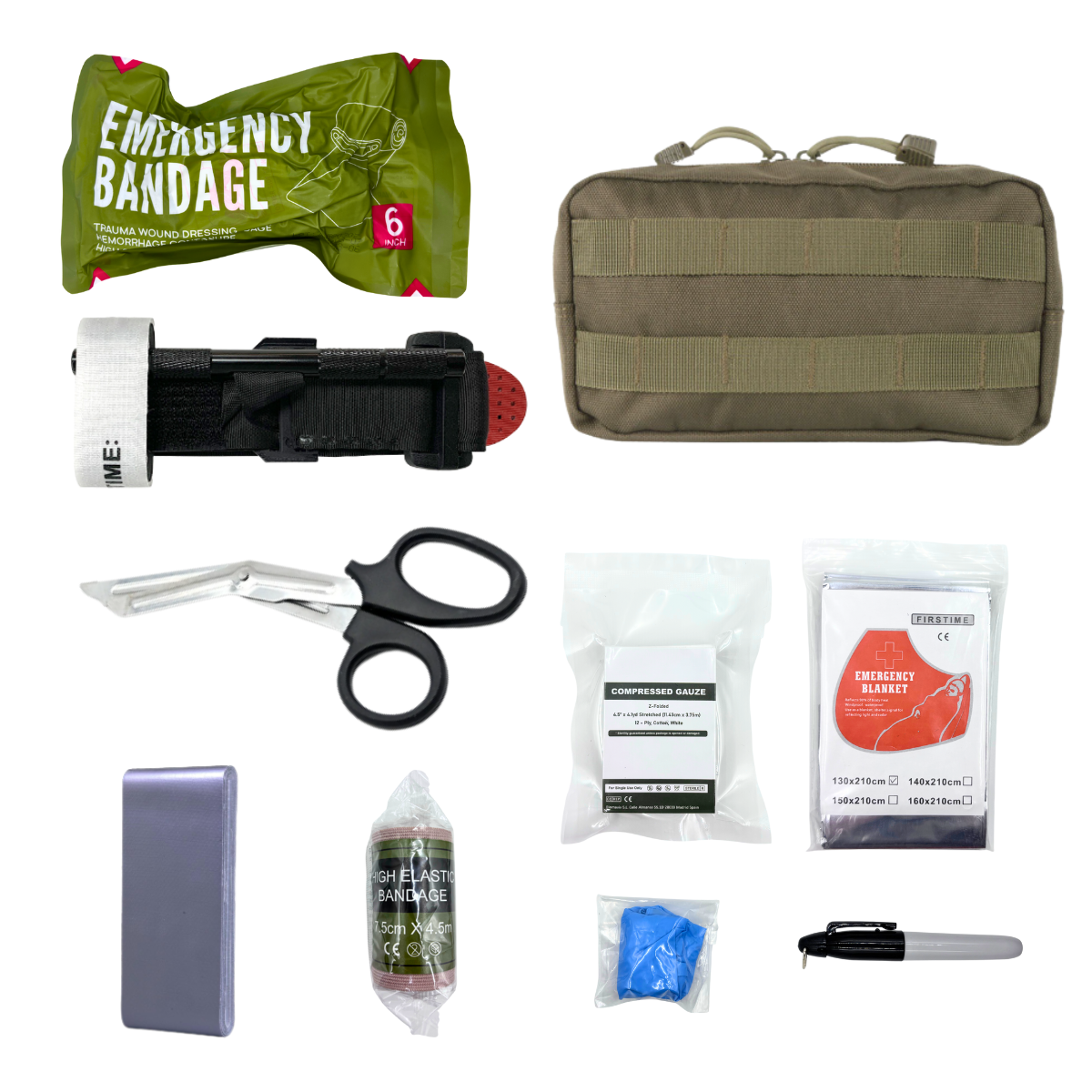 IFAK Trauma Kit – Compact Emergency First Aid Essentials for Military, Camping, Hiking, and Everyday Survival