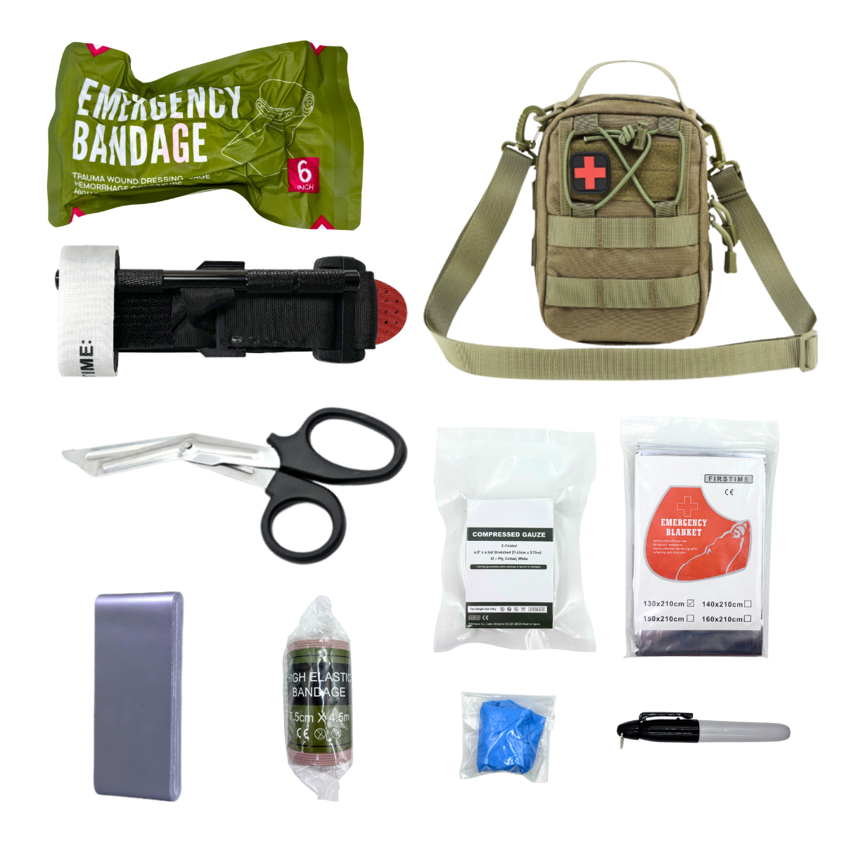 IFAK Trauma Kit First Aid Medical Pouch Emergency Tourniquet Chest Seal Survival Gear and Equipment with Molle Car Travel Hiking