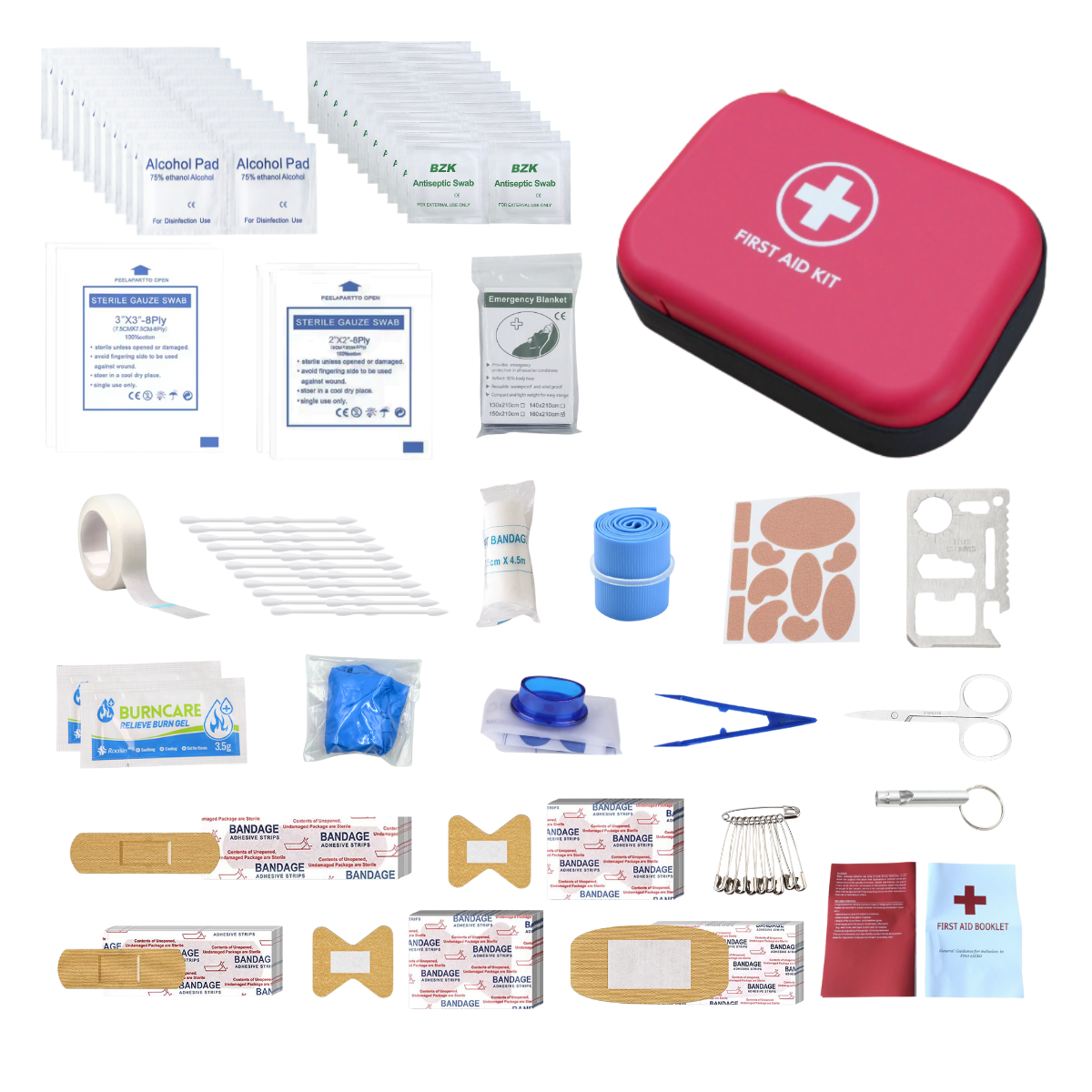 First Aid Kit,Compact Medical Survival Kit/Box With Lightweight Hard Case For The Car, Motorcycle, Home, Workplace,