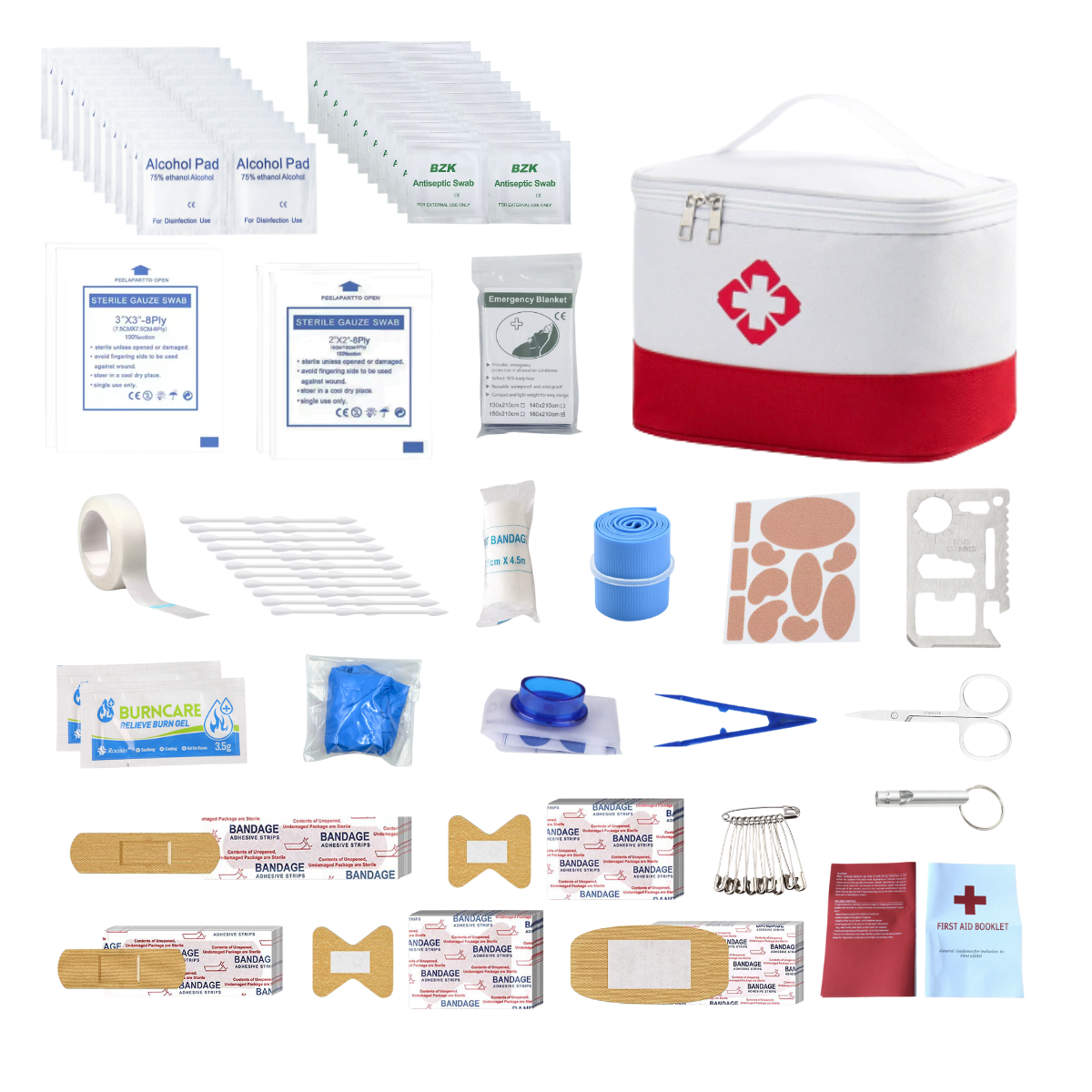 Family Car Travel First Aid Kit for Home, Car, Travel, Business, Survival, Office, Camping, Hiking, Boa