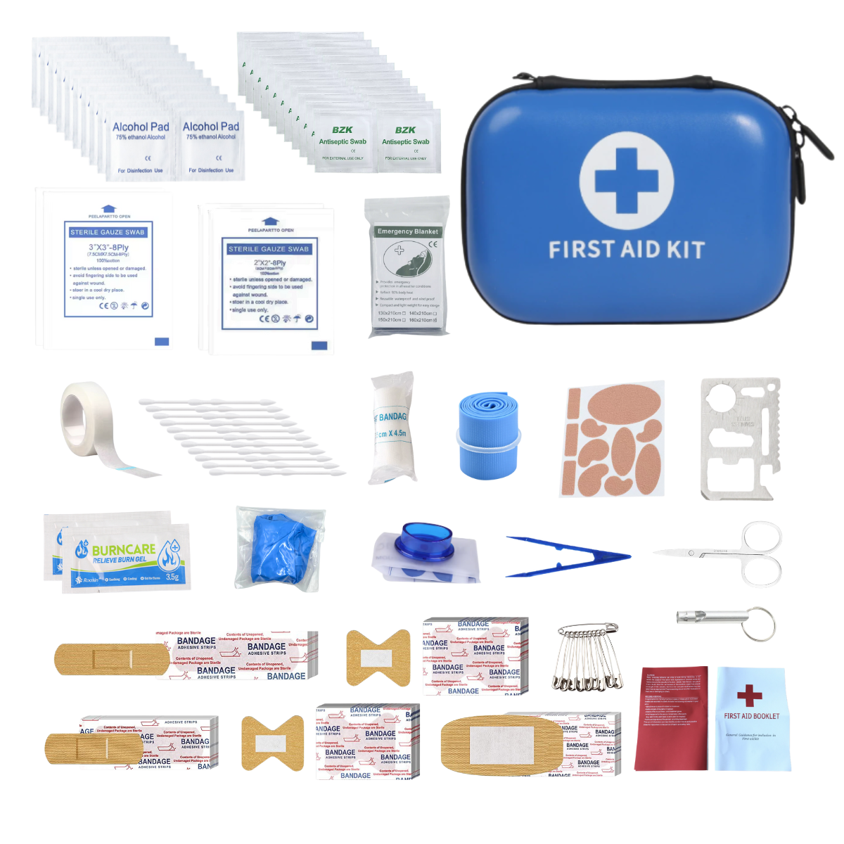 Mini First Aid Kit Small Medical Kit - Includes Emergency Foil Blanket, Scissors for Travel, Home, Office, Vehicle, Camping, Workplace & Outdoor