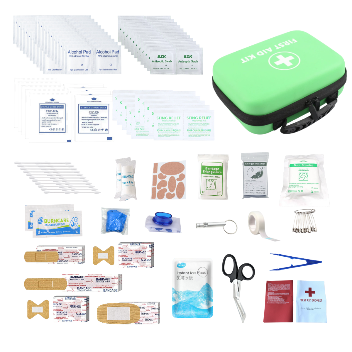 Emergency First Aid Kit Comprehensive Medical Supplies Outdoor Multi-functional First Aid Bag with Waterproof PU Case