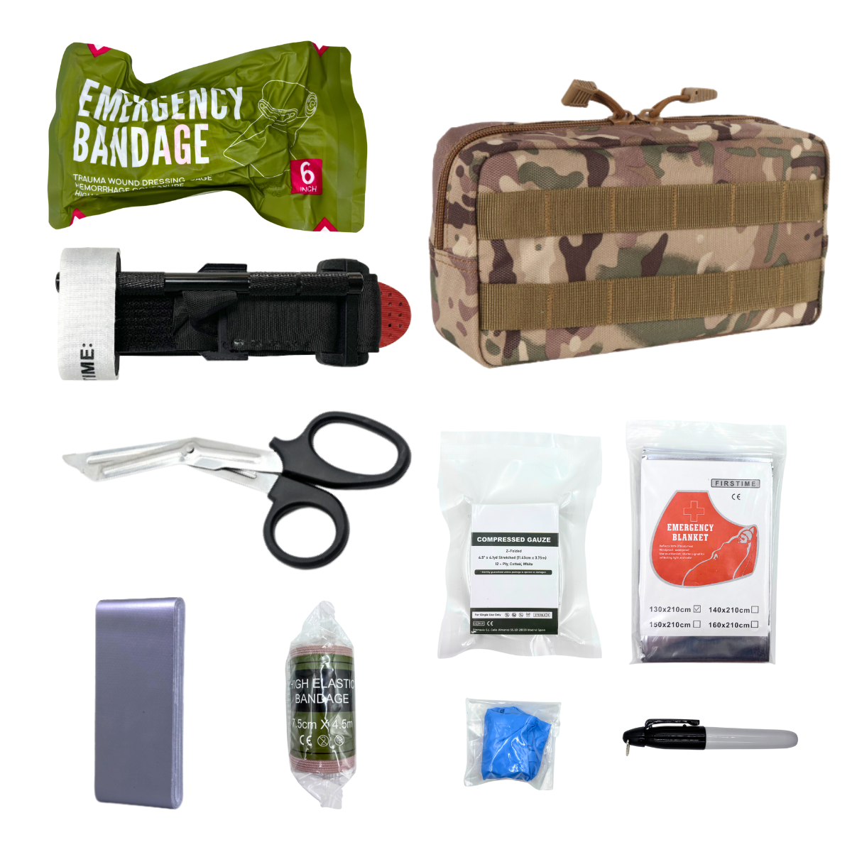 IFAK Trauma Kit – Compact Emergency First Aid Essentials for Military, Camping, Hiking, and Everyday Survival