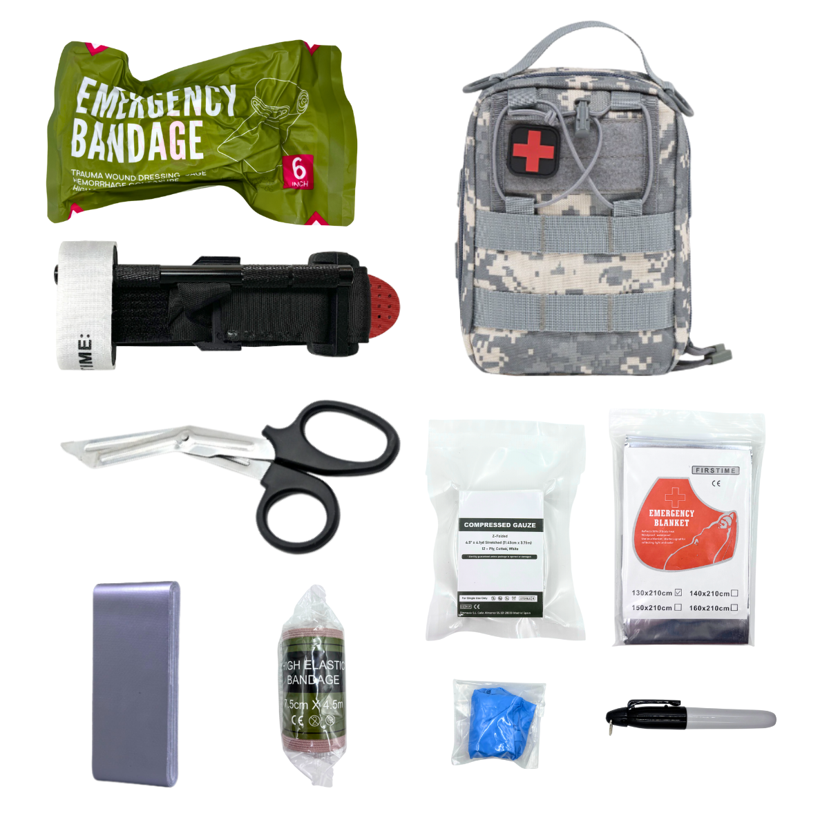 IFAK Trauma Kit First Aid Medical Pouch Emergency Tourniquet Chest Seal Survival Gear and Equipment with Molle Car Travel Hiking