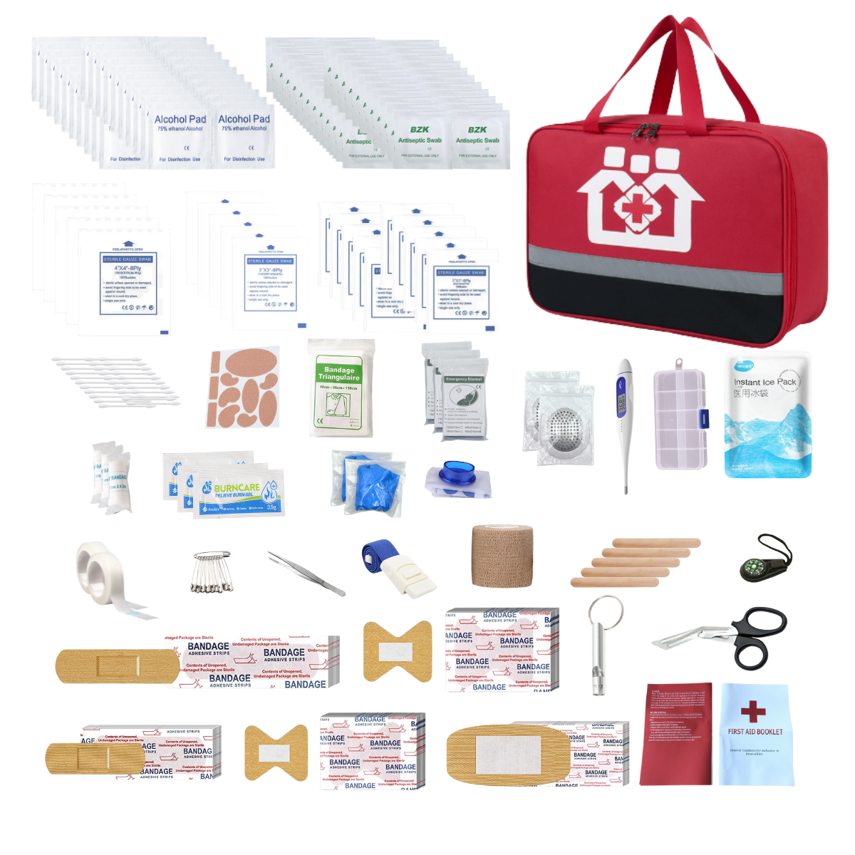 Comprehensive First Aid Kit Bundle for Home, Car, Camping, Hiking - Essential Emergency Preparedness Gear with Multiple Componen