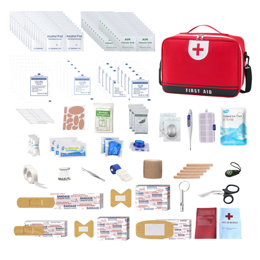 First Aid Kit with Carrying Pouch, Outdoor First Aid Kit - Essential Emergency Kit for Camping, Hiking and Travell