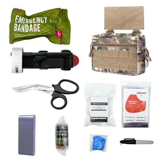 Emergency IFAK First Aid Kit with Tourniquet Chest Seals Bandage for Emergency Treatment Care Trauma Kit