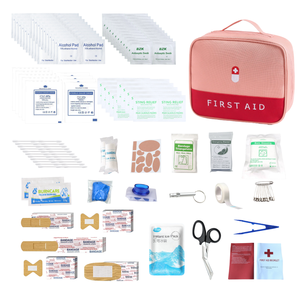 Portable First Aid Kit Red Car Emergency Kit Accessories For Home Family Travel Outdoor Emergency Medical Treatment