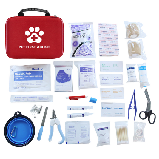 Dog First Aid Kit for Hiking & Travel - Vet Approved Emergency Supplies - Pet First Aid Kit Compact Dog Hiking Gear for Camping, Hunting, Backpacking