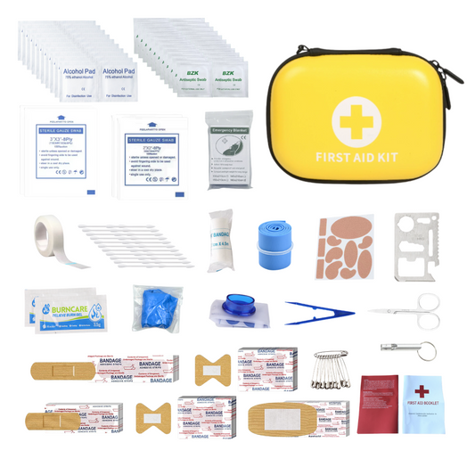 Mini First Aid Kit Small Medical Kit - Includes Emergency Foil Blanket, Scissors for Travel, Home, Office, Vehicle, Camping, Workplace & Outdoor