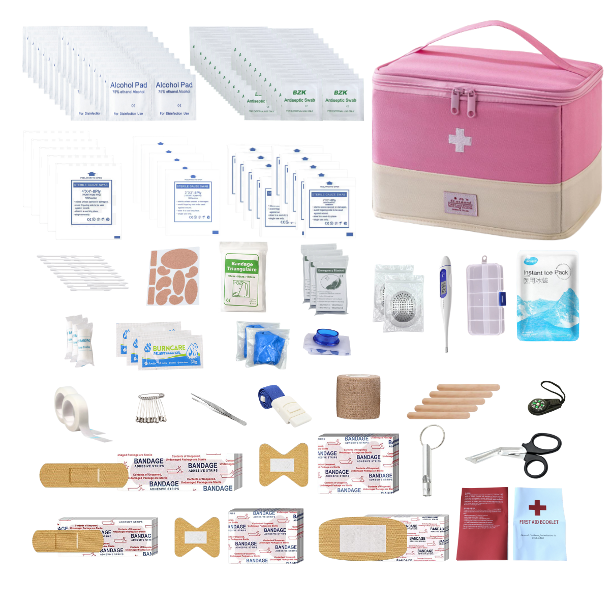 emergency comprehensive travel first aid kit - includes basic survival gear for travel and home use
