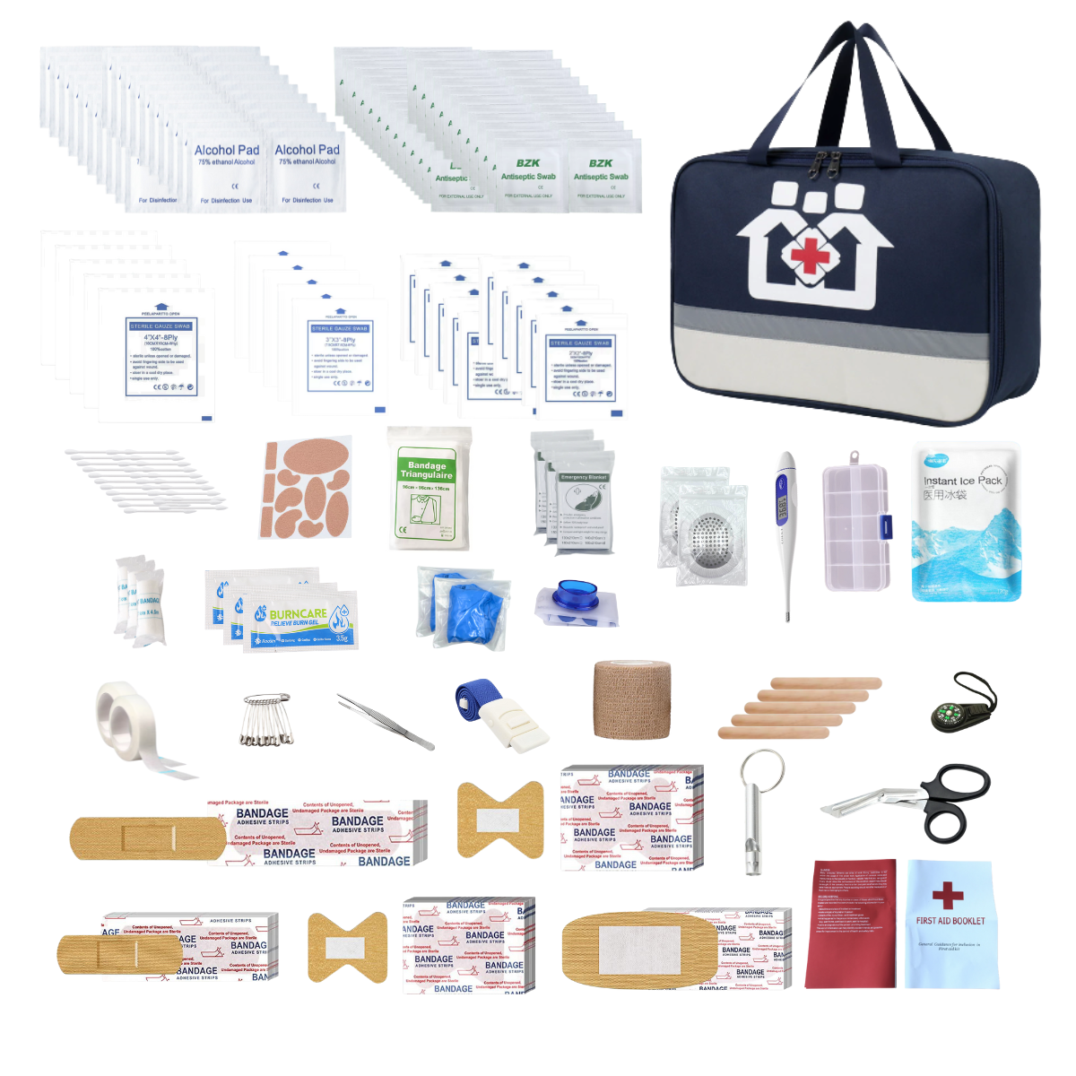 Comprehensive First Aid Kit Bundle for Home, Car, Camping, Hiking - Essential Emergency Preparedness Gear with Multiple Componen