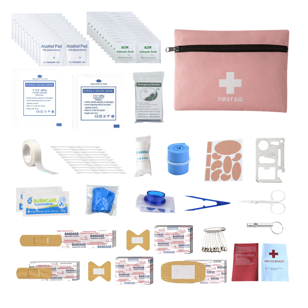 Small First Aid Kit with Foil Blanket & Scissors, Mini First Aid Bag for Emergency, Home, Camping, Travel, Sports, Office, Outdoor, Car, School